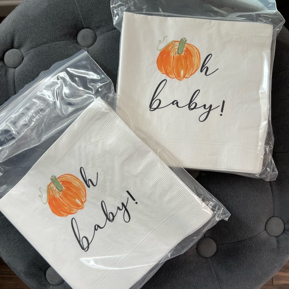 “Oh Baby” Pumpkin Napkins- Unopened